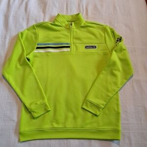 Adidas Golf women's size Medium lime green 1/4 zip top Mickey Golf shirt